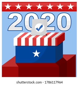 US Präsidentschaftswahlliste für 2020 Wahlbeispiel Vektorgrafik für Poster.