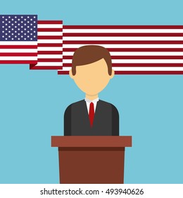 US presidential voting concept vector illustration design