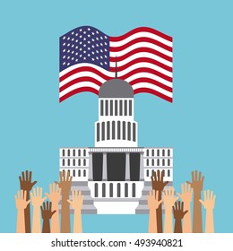 US presidential voting concept vector illustration design