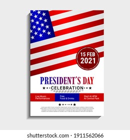 US Presidents Day template design. It is suitable for posters, banners, flyers, invitations, advertising. Vector illustration