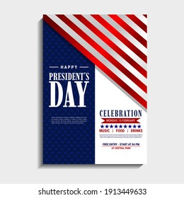 US Presidents Day template design. It is suitable for posters, banners, flyers, invitations, advertising. Vector illustration