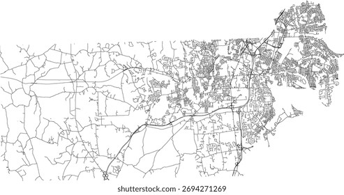 US Rhode Island State Kent County Roads vector 2024 for all roads