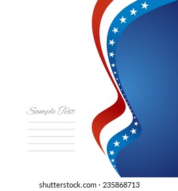 US right flag ribbon vector