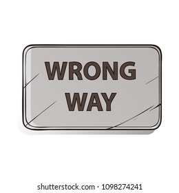 US Road Sign, Vector Illustration, Wrong Way Signs