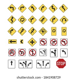Us Road Signs Warning Danger Signs Stock Vector (Royalty Free ...