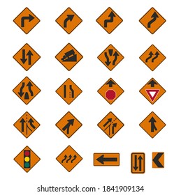 Us Road Signs Warning Danger Signs Stock Vector (Royalty Free ...