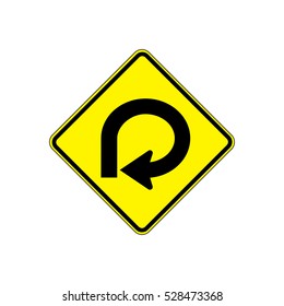 US road warning sign: 270 degree loop