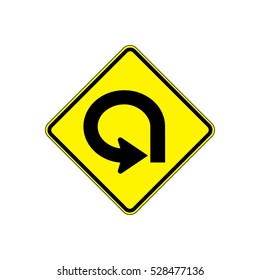 US road warning sign: 270 degree loop