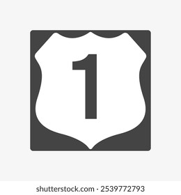 U.S. Route 1 sign. Highway road shields. Travel information mark. Vector illustration