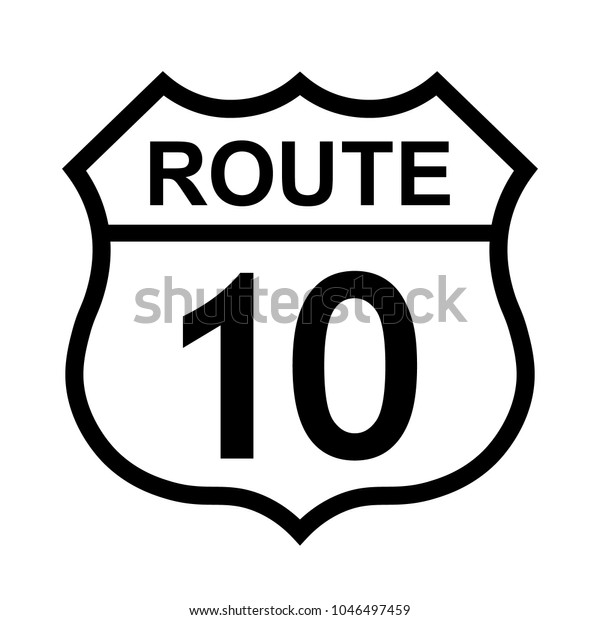 Us Route 10 Sign Shield Sign Stock Vector (Royalty Free) 1046497459 ...