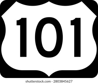 US Route 101 Sign Road Shield Illustration Design Icon.