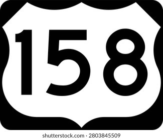 US Route 158 Sign Road Shield Illustration Design Icon