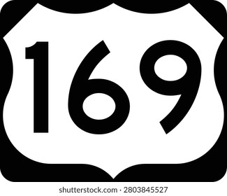 US Route 169 Sign Road Shield Illustration Design Icon