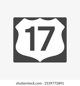 U.S. Route 17 sign. Highway road shields. Travel information mark. Vector illustration