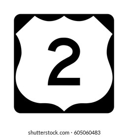 US route 2,  white background