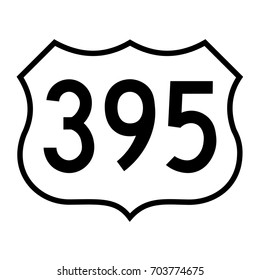 US route 395, filled with white