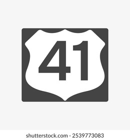 U.S. Route 41 sign. Highway road shields. Travel information mark. Vector illustration