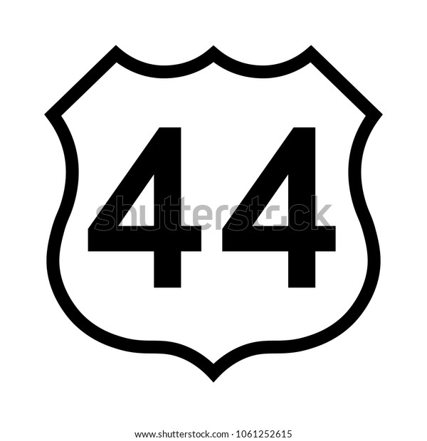 Us Route 44 Sign Black White Stock Vector (Royalty Free) 1061252615 ...