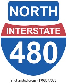 Ruta estadounidense 480 Norte, llena de blanco