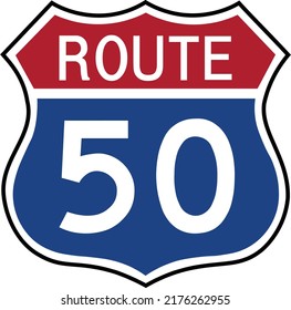 Us Route 50 Sign Shield Sign Stock Vector (Royalty Free) 2176262955 ...