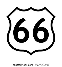 Us Route 66 Sign Black White Stock Vector (Royalty Free) 1039810918 ...