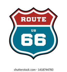 US Route 66 Sign. Vector Illustration.