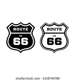 US route 66 signs. Vector illustrations.