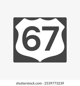 U.S. Route 67 sign. Highway road shields. Travel information mark. Vector illustration