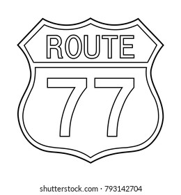US route 77 line transparent sign
