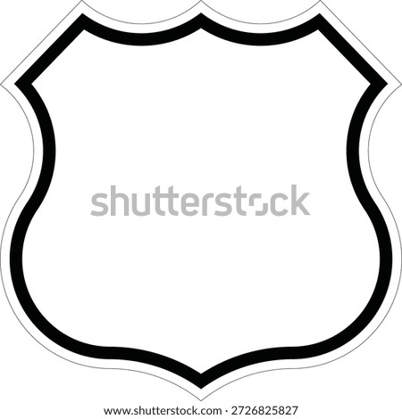 US Route Highway Shield Badge Outline Blank Frame Design Vector