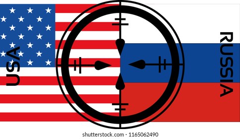 US sanctions against Russia. Vector.