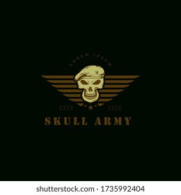 US Skull army logo concept