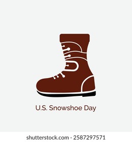 U.S. Snowshoe Day vector, illustration. February 28.