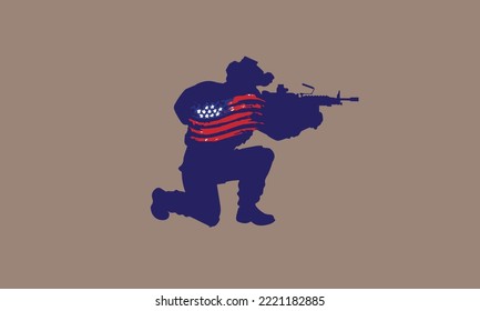 The US soldier has the US flag on it.