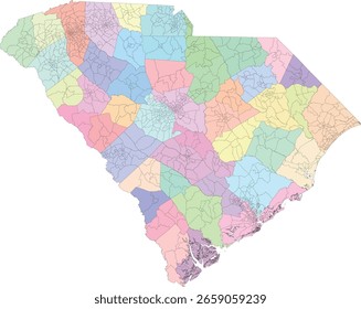 US South Carolina State Census Tracts by County