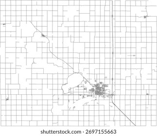 US South Dakota State Codington County Roads vector 2024 for all roads