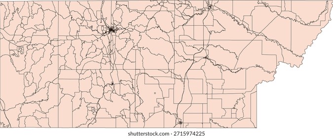 US South Dakota State Custer County Vector Census Block 2020 vector Tabulation (Census) Block