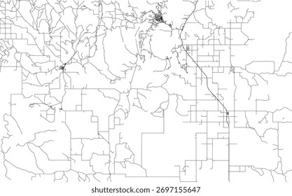 US Dakota del Sur State Fall River County Roads Vector 2024 para todas las carreteras