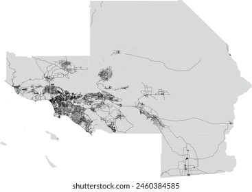 US Southern California Association of Governments (SCAG) Bike Routes Map, SCAG region has six counties (Imperial, Los Angeles, Orange, Riverside, San Bernardino and Ventura)