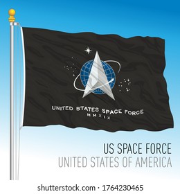 US Space Force Official Flag, United States, Vector Illustration