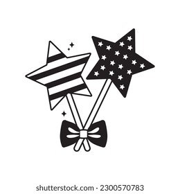 icono de contorno vectorial del doodle de la bandera estadounidense. archivo EPS 10