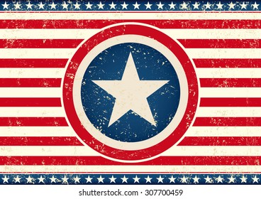 US star flag horizontal.An american horizontal background with a big star for your publicity