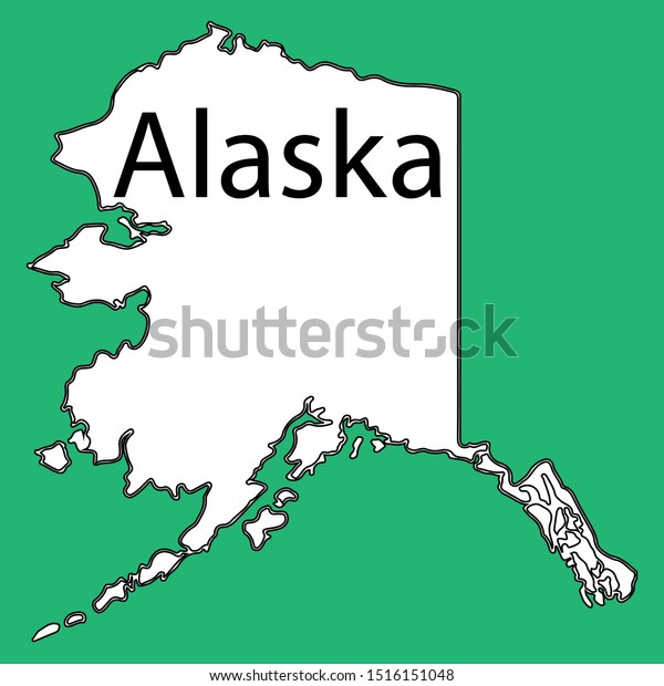 Us State Alaska Map Vector Illustration Vector De Stock Libre De 2527