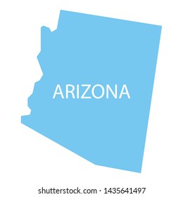 us state arizona map, blue color, vector illustration 