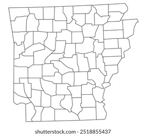 The U.S. state of Arkansas with county