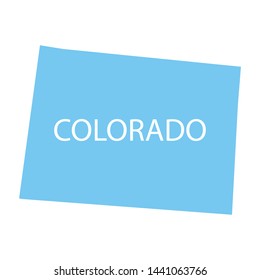 us state colorado map, blue color, vector illustration 
