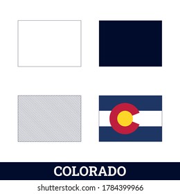 US State Colorado Map with flag vector