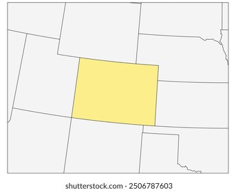 The U.S. state of Colorado with neighboring states