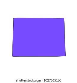 U.S. state of Colorado on the map on a white background