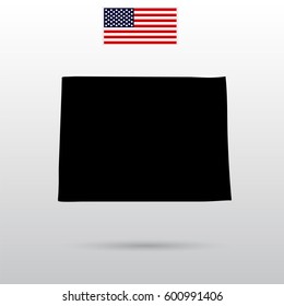 U.S. state of Colorado on the map. American flag.
